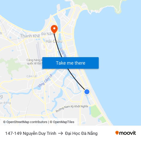 147-149 Nguyễn Duy Trinh to Đại Học Đà Nẵng map