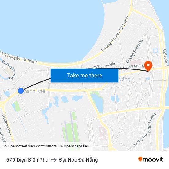 570 Điện Biên Phủ to Đại Học Đà Nẵng map