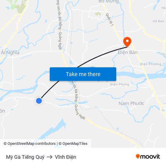 Mỳ Gà Tiếng Quý to Vĩnh Điện map