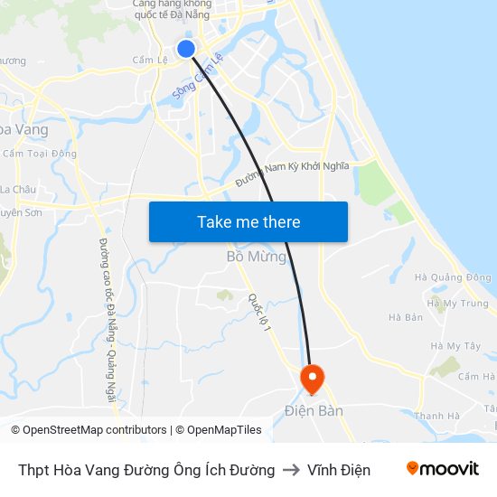 Thpt Hòa Vang Đường Ông Ích Đường to Vĩnh Điện map