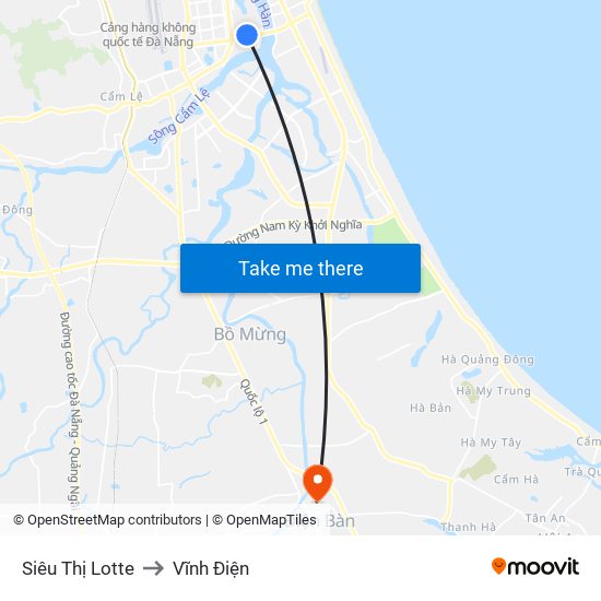 Siêu Thị Lotte to Vĩnh Điện map