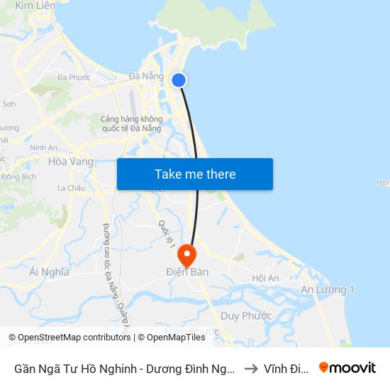 Gần Ngã Tư Hồ Nghinh - Dương Đình Nghệ to Vĩnh Điện map