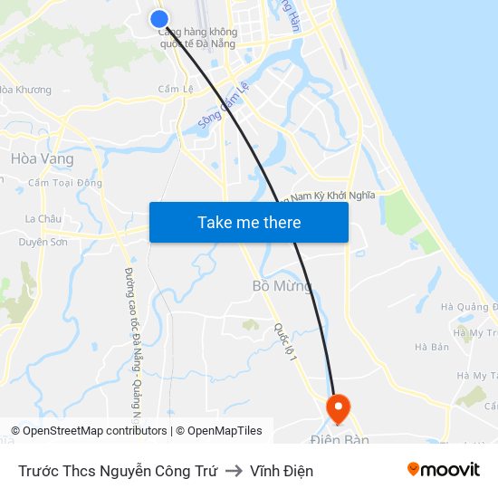 Trước Thcs Nguyễn Công Trứ to Vĩnh Điện map