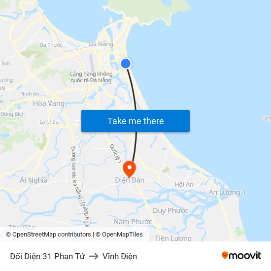 Đối Diện 31 Phan Tứ to Vĩnh Điện map