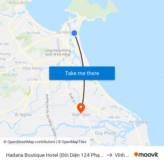 Hadana Boutique Hotel (Đôi Diện 124 Phạm Văn Đồng to Vĩnh Điện map