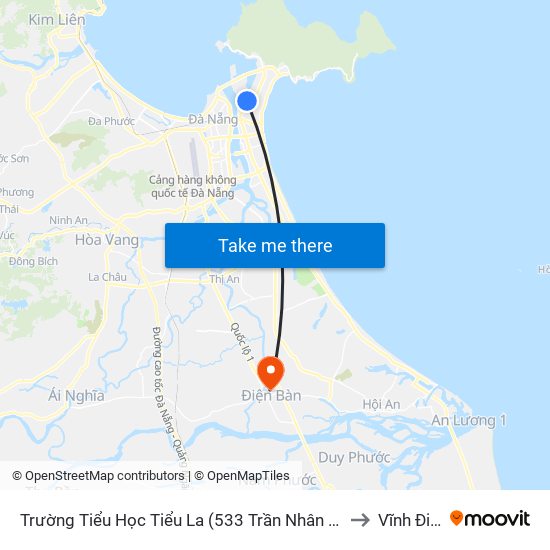 Trường Tiểu Học Tiểu La (533 Trần Nhân Tông) to Vĩnh Điện map