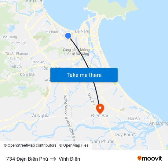 734 Điện Biên Phủ to Vĩnh Điện map