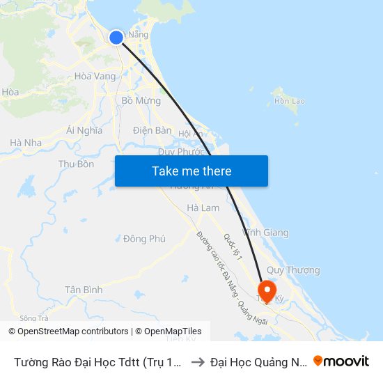 Tường Rào Đại Học Tdtt (Trụ 13pl2) to Đại Học Quảng Nam map