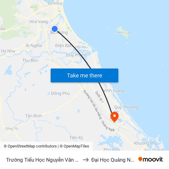 Trường Tiểu Học Nguyễn Văn Linh to Đại Học Quảng Nam map