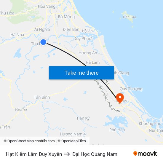 Hạt Kiểm Lâm Duy Xuyên to Đại Học Quảng Nam map