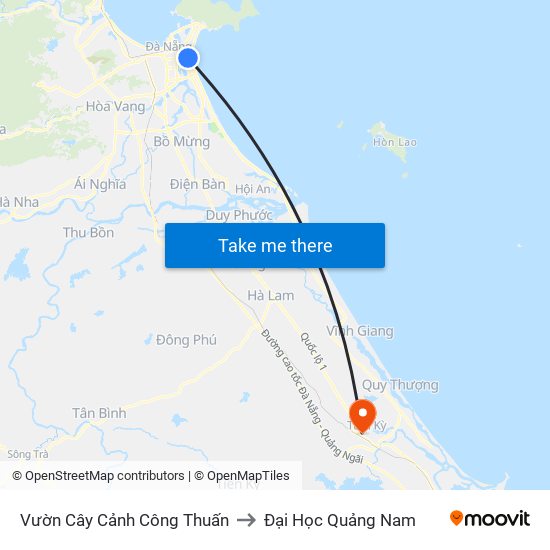 Vườn Cây Cảnh Công Thuấn to Đại Học Quảng Nam map