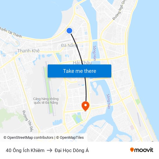 40 Ông Ích Khiêm to Đại Học Dông Á map