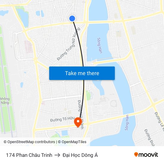 174 Phan Châu Trinh to Đại Học Dông Á map