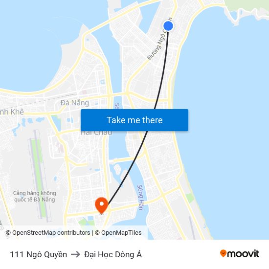 111 Ngô Quyền to Đại Học Dông Á map