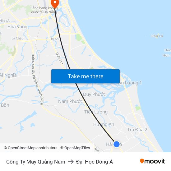 Công Ty May Quảng Nam to Đại Học Dông Á map