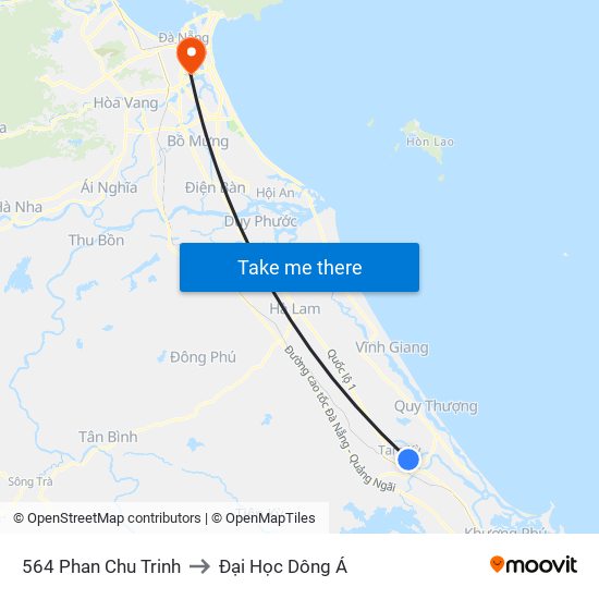 564 Phan Chu Trinh to Đại Học Dông Á map