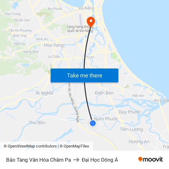 Bảo Tàng Văn Hóa Chăm Pa to Đại Học Dông Á map