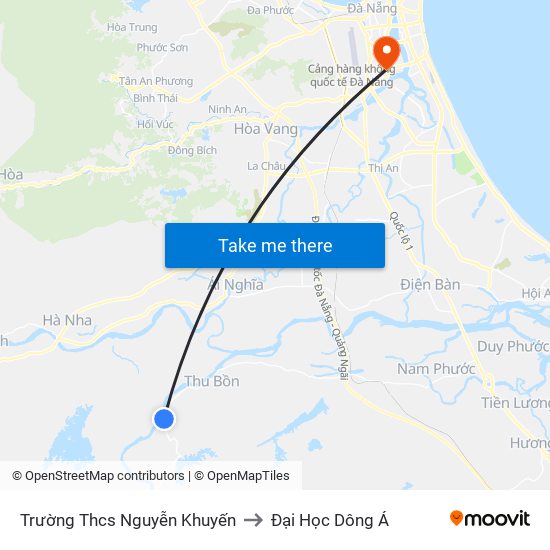 Trường Thcs Nguyễn Khuyến to Đại Học Dông Á map