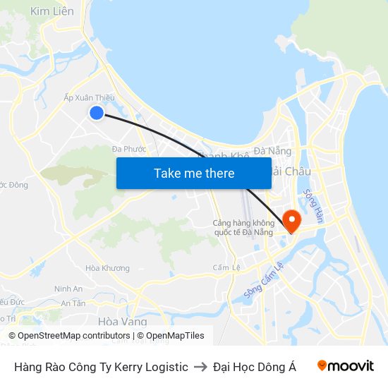 Hàng Rào Công Ty Kerry Logistic to Đại Học Dông Á map