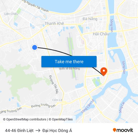 44-46 Đinh Liệt to Đại Học Dông Á map