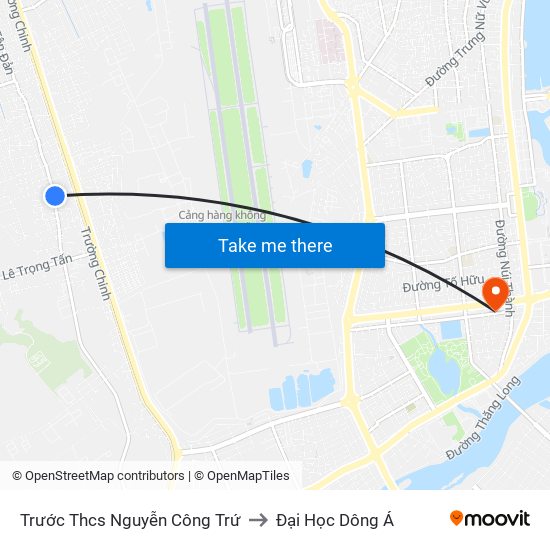 Trước Thcs Nguyễn Công Trứ to Đại Học Dông Á map