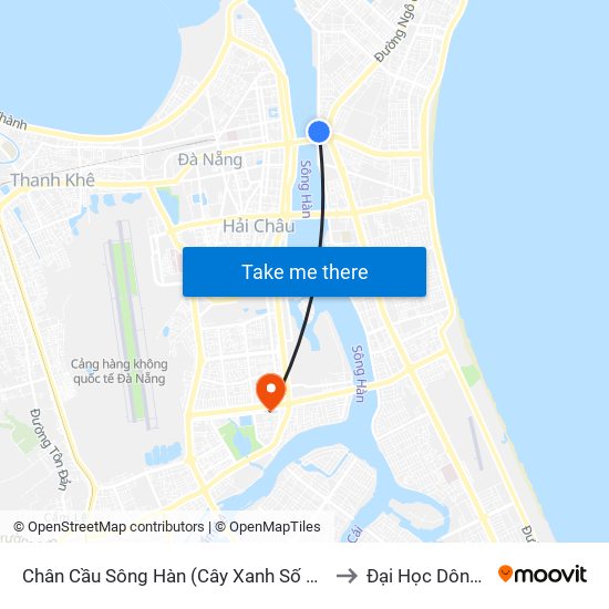 Chân Cầu Sông Hàn (Cây Xanh Số 417) to Đại Học Dông Á map