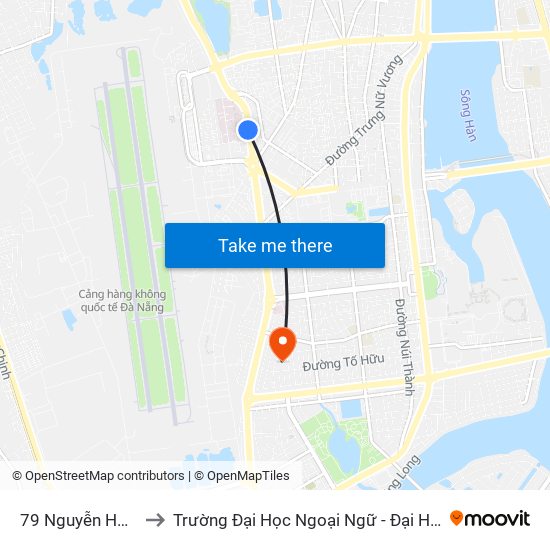 79 Nguyễn Hữu Thọ to Trường Đại Học Ngoại Ngữ - Đại Học Đà Nẵng map