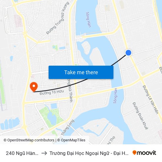 240 Ngũ Hành Sơn to Trường Đại Học Ngoại Ngữ - Đại Học Đà Nẵng map