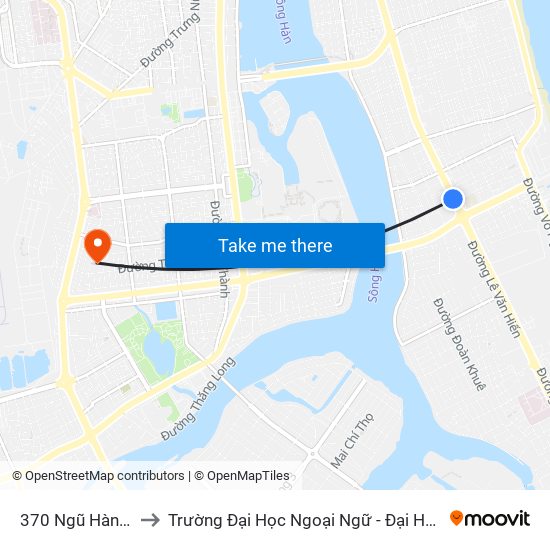 370 Ngũ Hành Sơn to Trường Đại Học Ngoại Ngữ - Đại Học Đà Nẵng map