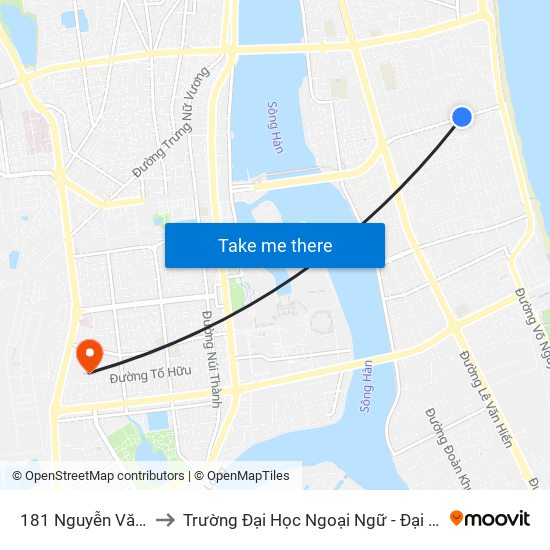 181 Nguyễn Văn Thoại to Trường Đại Học Ngoại Ngữ - Đại Học Đà Nẵng map