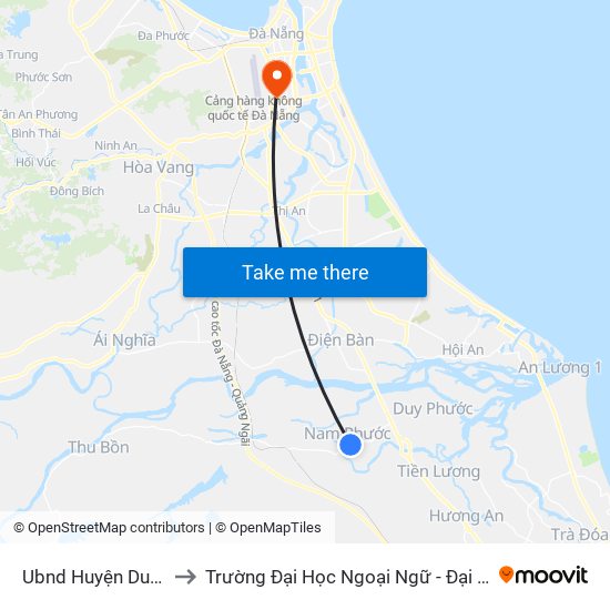 Ubnd Huyện Duy Xuyên to Trường Đại Học Ngoại Ngữ - Đại Học Đà Nẵng map