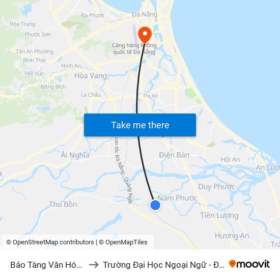 Bảo Tàng Văn Hóa Chăm Pa to Trường Đại Học Ngoại Ngữ - Đại Học Đà Nẵng map