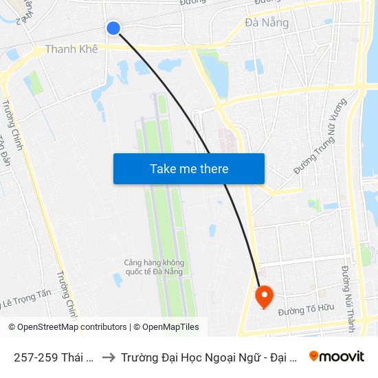 257-259 Thái Thị Bôi to Trường Đại Học Ngoại Ngữ - Đại Học Đà Nẵng map