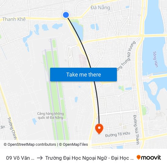 09 Võ Văn Tần to Trường Đại Học Ngoại Ngữ - Đại Học Đà Nẵng map