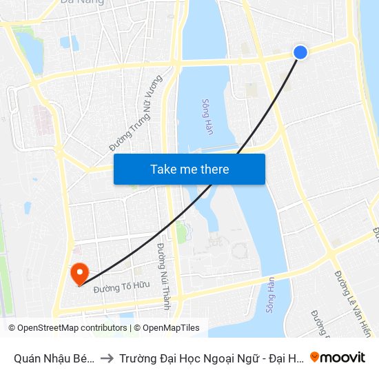 Quán Nhậu Bé Hằng to Trường Đại Học Ngoại Ngữ - Đại Học Đà Nẵng map