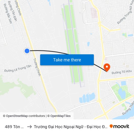 489 Tôn Đản to Trường Đại Học Ngoại Ngữ - Đại Học Đà Nẵng map