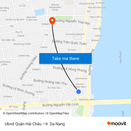 Ubnd Quận Hải Châu to Da Nang map