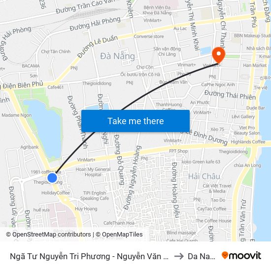 Ngã Tư Nguyễn Tri Phương - Nguyễn Văn Linh to Da Nang map