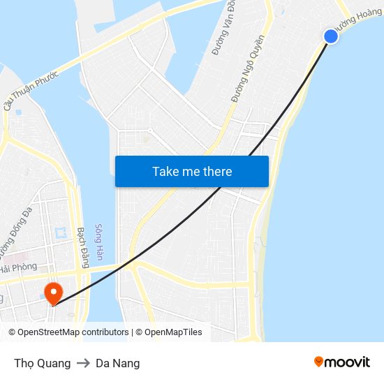 Thọ Quang to Da Nang map