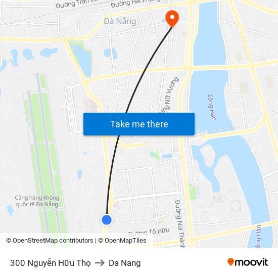 300 Nguyễn Hữu Thọ to Da Nang map