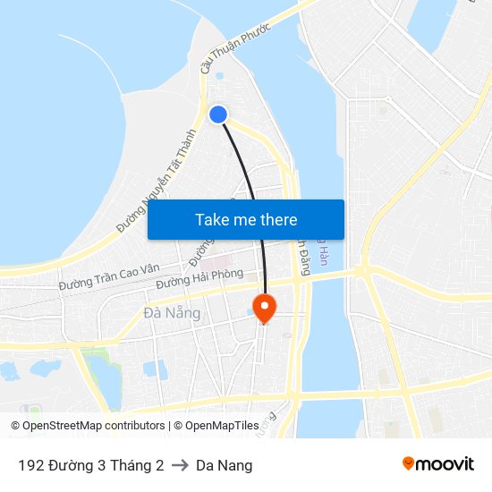 192 Đường 3 Tháng 2 to Da Nang map