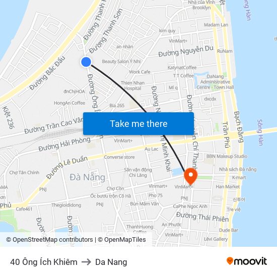 40 Ông Ích Khiêm to Da Nang map