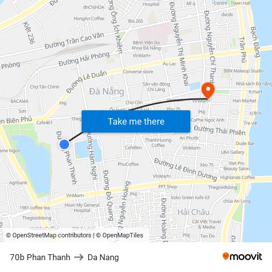 70b Phan Thanh to Da Nang map