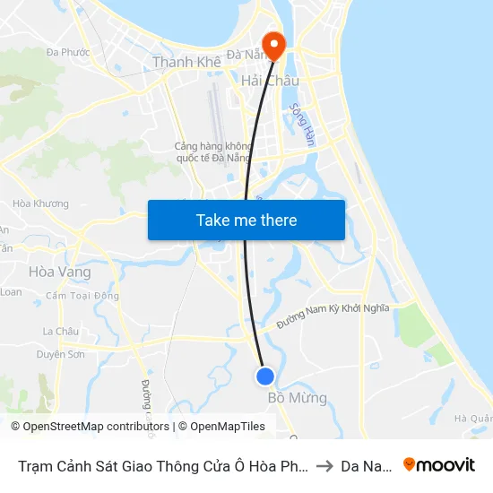 Trạm Cảnh Sát Giao Thông Cửa Ô Hòa Phước to Da Nang map