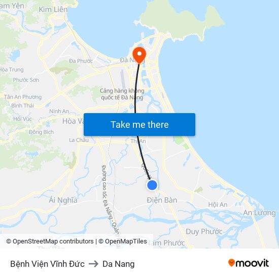 Bệnh Viện Vĩnh Đức to Da Nang map