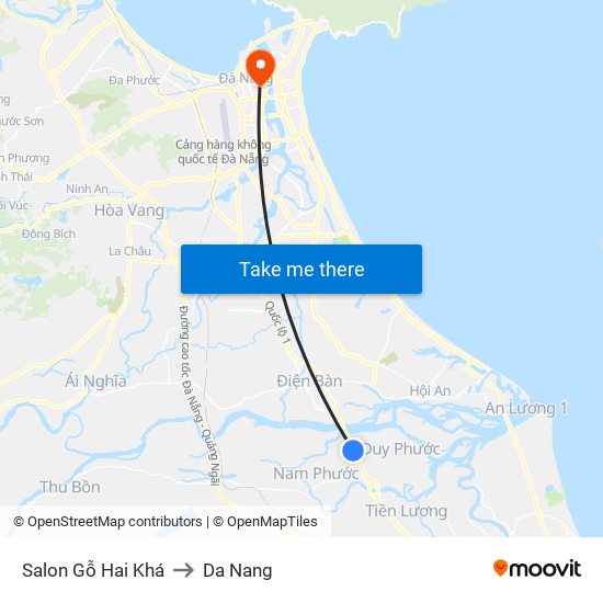 Salon Gỗ Hai Khá to Da Nang map