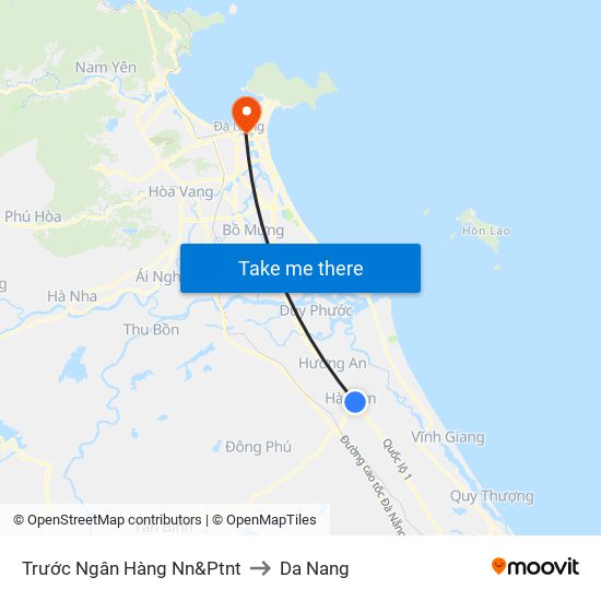 Trước Ngân Hàng  Nn&Ptnt to Da Nang map