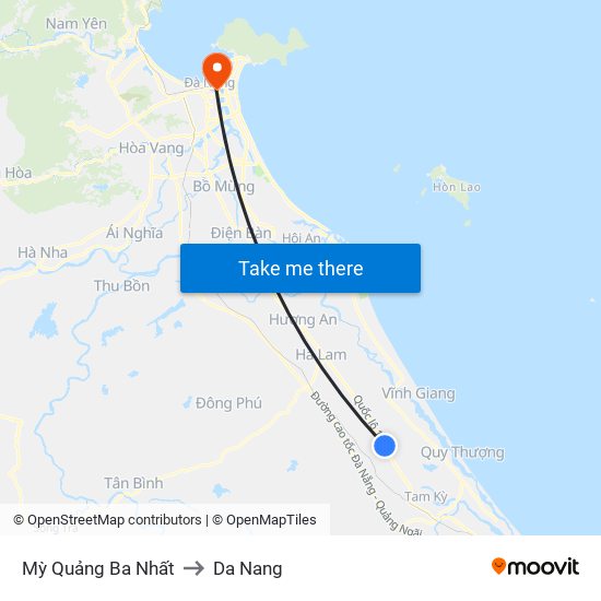 Mỳ Quảng Ba Nhất to Da Nang map