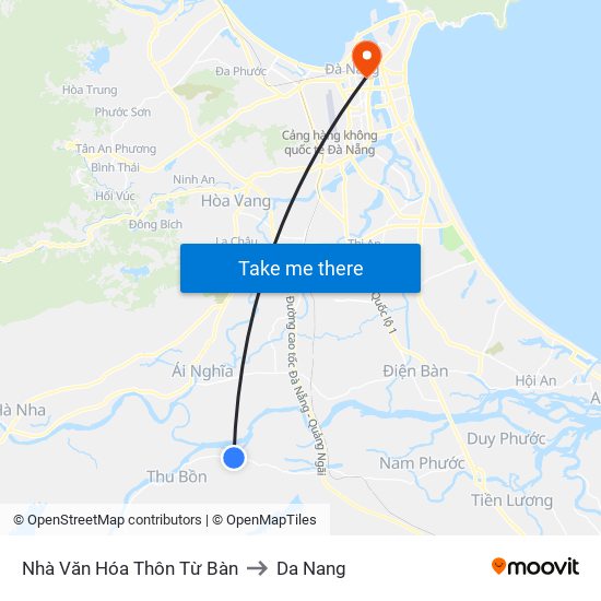 Nhà Văn Hóa Thôn Từ Bàn to Da Nang map