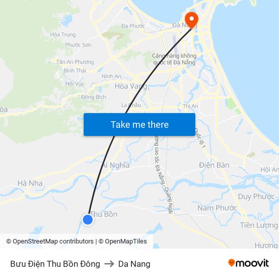 Bưu Điện Thu Bồn Đông to Da Nang map